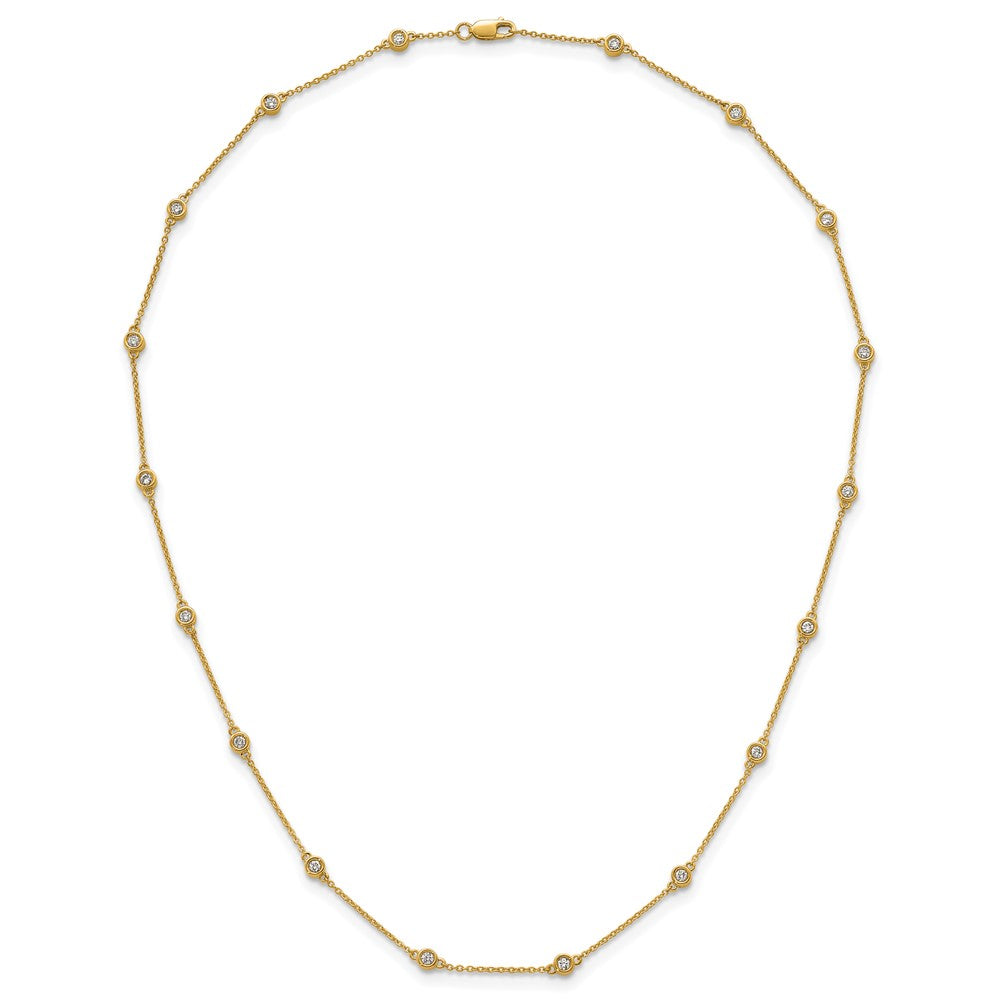 Buy 14K Gold Diamond Station Cable Necklace - Stylish Luxury Accessory