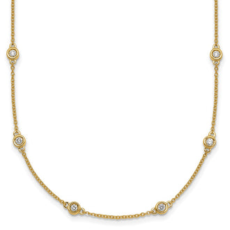 Buy 14K Gold Diamond Station Cable Necklace - Stylish Luxury Accessory