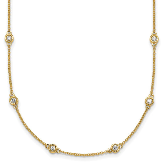 Buy 14K Gold Diamond Station Cable Necklace - Stylish Luxury Accessory