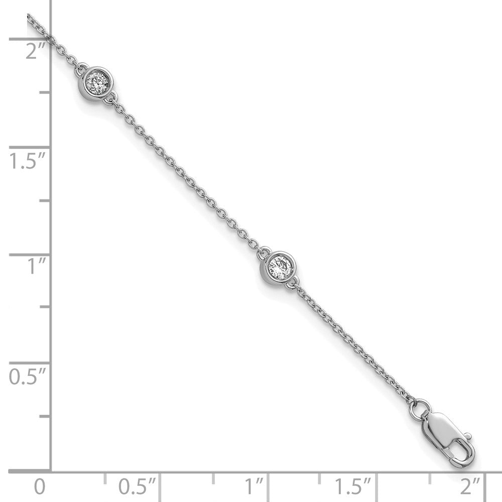 Shop 14K White Gold Diamond Station Cable Bracelet - Stylish & Elegant Design