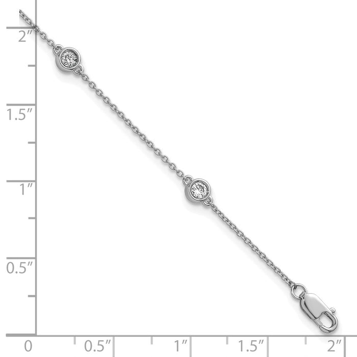 Shop 14K White Gold Diamond Station Cable Bracelet - Stylish & Elegant Design-5