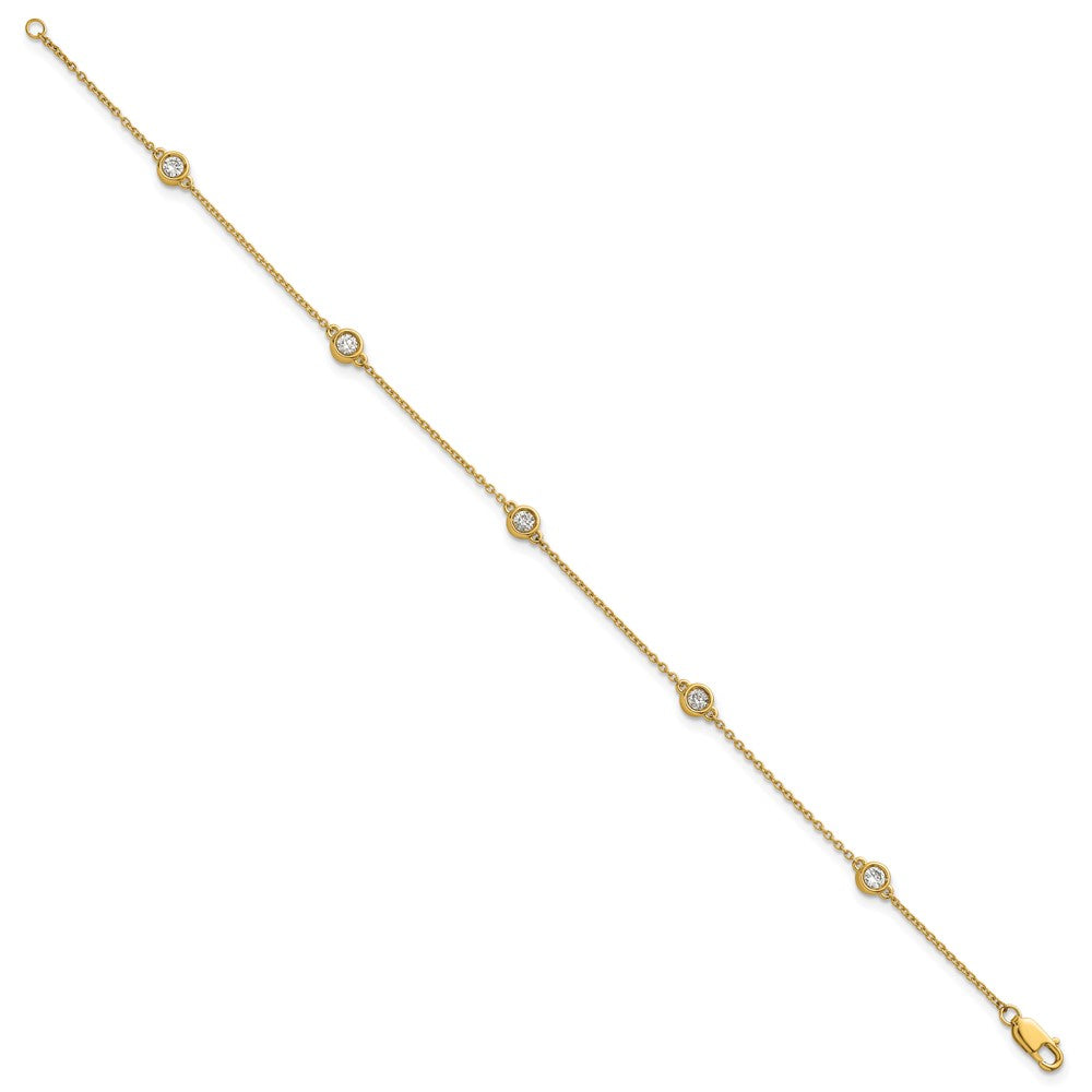 Buy Exclusive 14K Gold Diamond Station Cable Bracelet - Stylish, Luxury Design