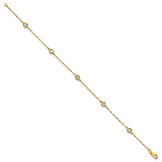 Buy Exclusive 14K Gold Diamond Station Cable Bracelet - Stylish, Luxury Design