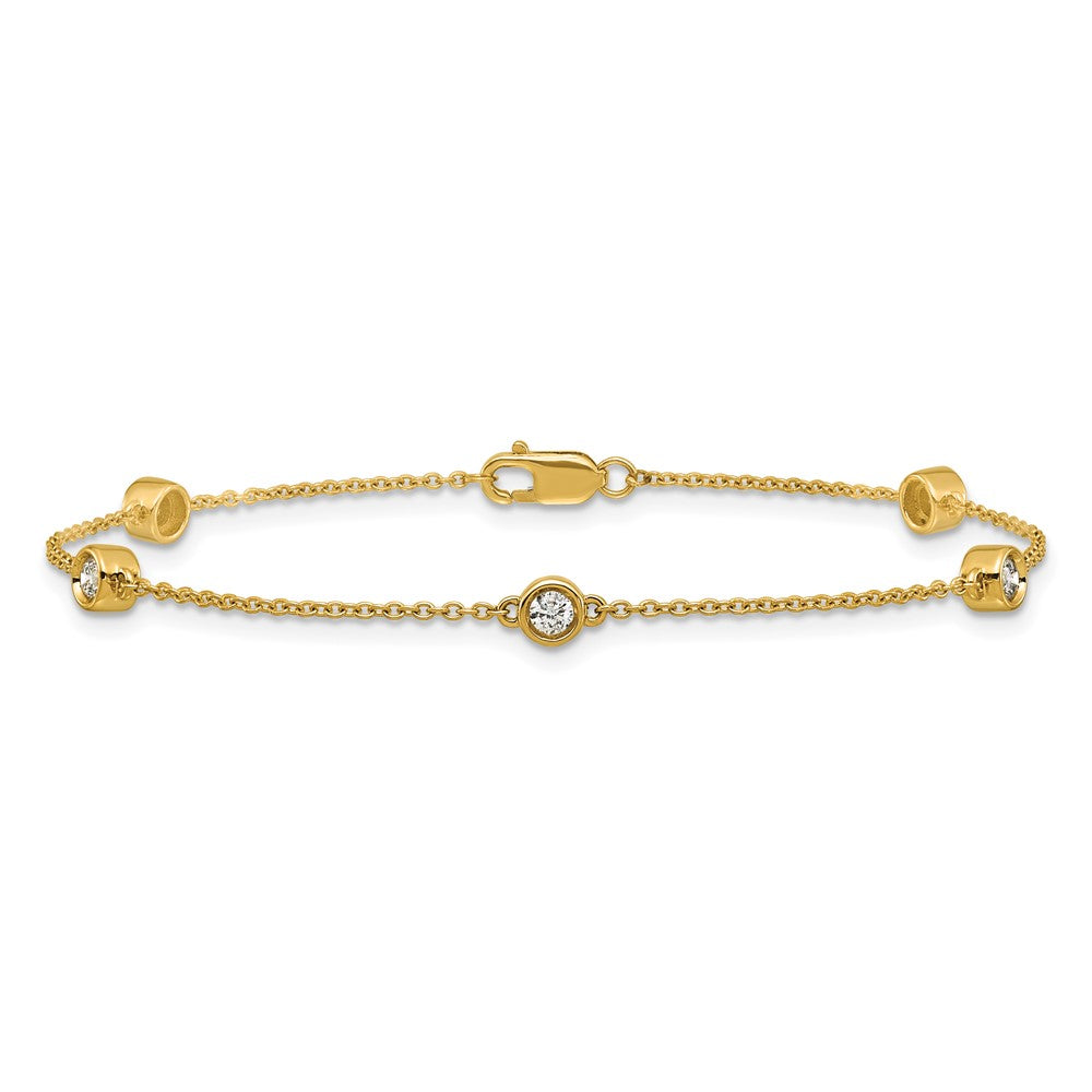 Buy Exclusive 14K Gold Diamond Station Cable Bracelet - Stylish, Luxury Design