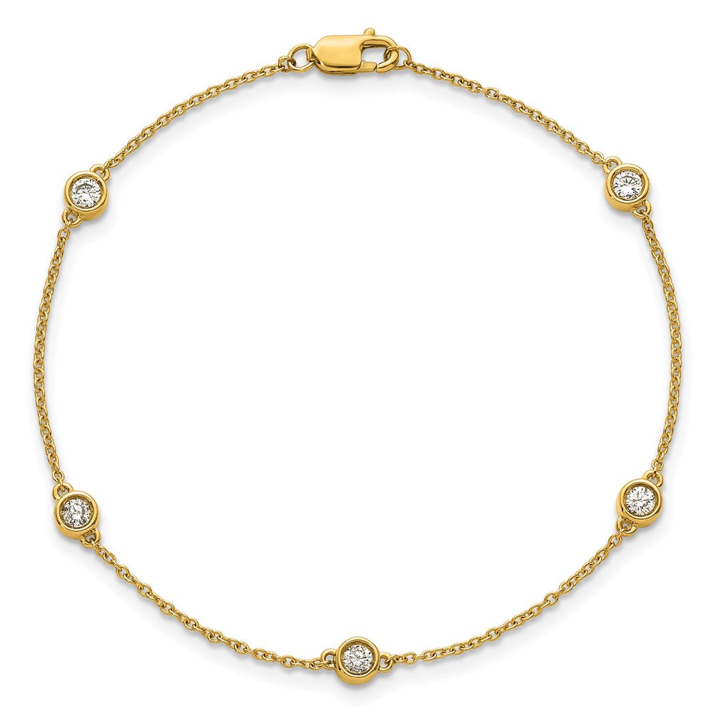 Buy Exclusive 14K Gold Diamond Station Cable Bracelet - Stylish, Luxury Design
