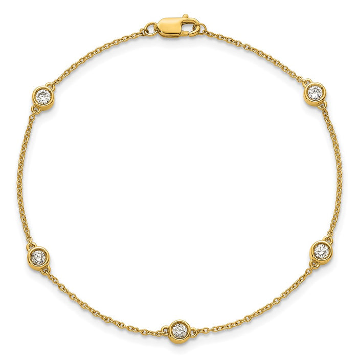 Buy Exclusive 14K Gold Diamond Station Cable Bracelet - Stylish, Luxury Design-4