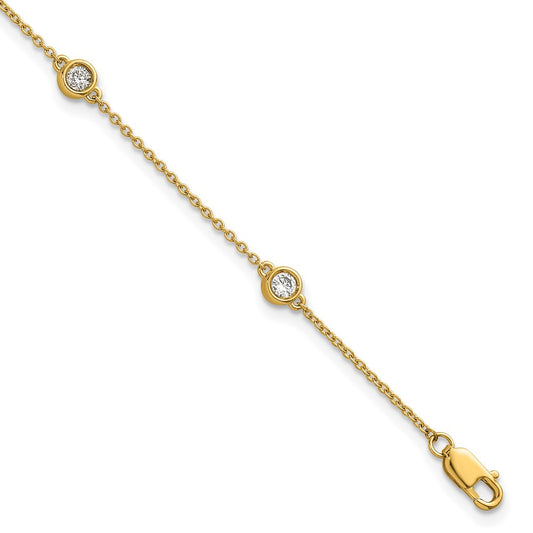 Buy Exclusive 14K Gold Diamond Station Cable Bracelet - Stylish, Luxury Design