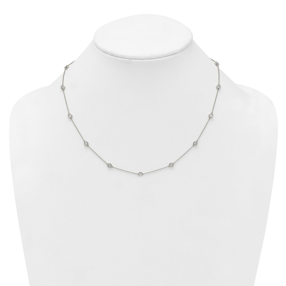 High-Quality 14K White Gold Diamond Station Necklace - Stylish & Affordable!