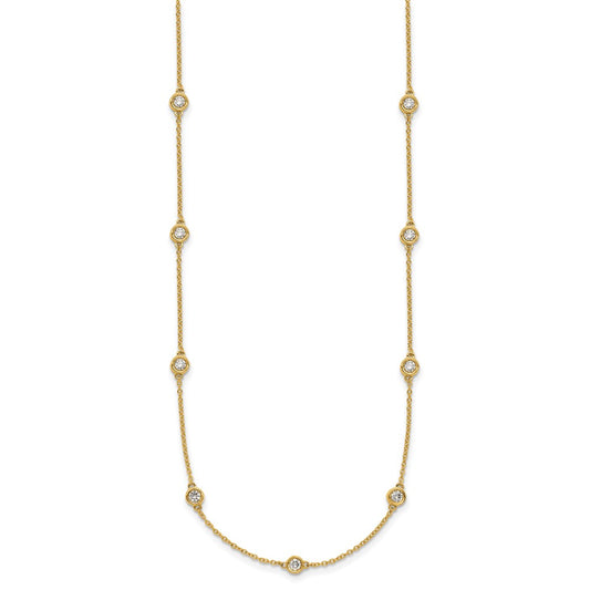 Buy Exclusive 14K Gold Diamond Station Cable Necklace - Stylish & Affordable
