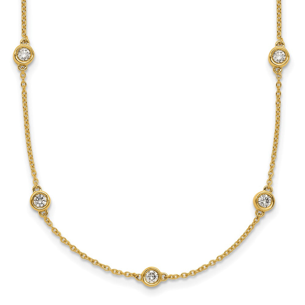 Buy Exclusive 14K Gold Diamond Station Cable Necklace - Stylish & Affordable