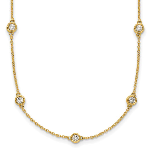 Buy Exclusive 14K Gold Diamond Station Cable Necklace - Stylish & Affordable