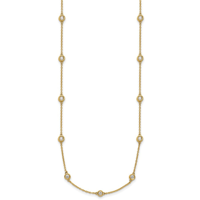 Shop Exclusive 14K Gold Diamond Station Cable Necklace - Stylish & Affordable-2