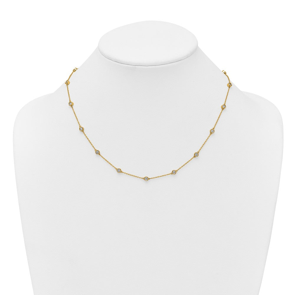 Shop Stylish 14K Gold Diamond Station Cable Necklace - 18", 0.25 Carats