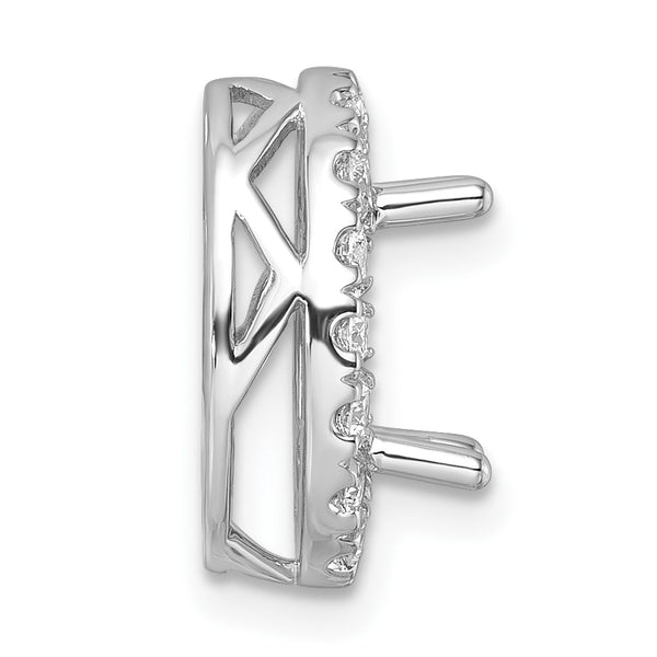 14K White Gold 1/2 Carat Lab-Grown Diamond Halo Pendant