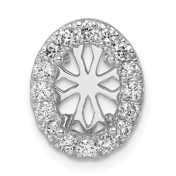 14K White Gold 1/2 Carat Lab-Grown Diamond Halo Pendant