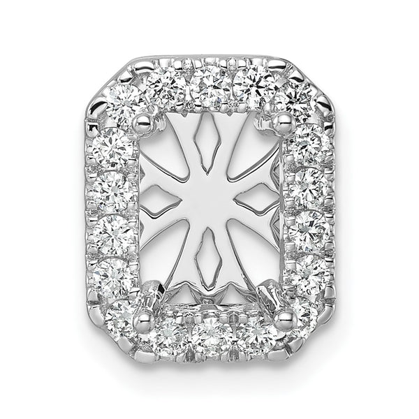 14K White Gold Halo Pendant with 1/2 Carat Lab-Grown Diamond