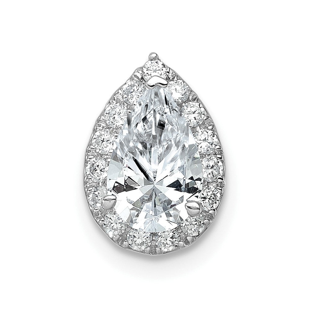 Buy Stylish 14K White Gold Pear Halo Pendant with 3/8 Carat Diamond Value