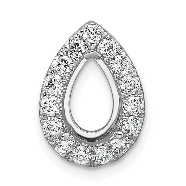 14K White Gold Pear Halo Pendant with 3/8 Carat Diamond