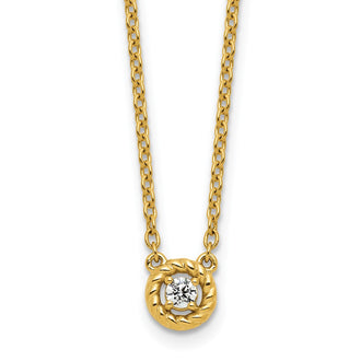 Exclusive 14K Twisted Diamond Necklace - Stylish Design, Polished Finish