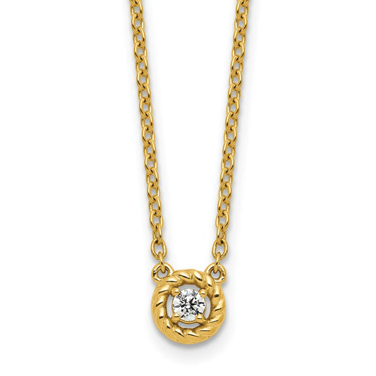Exclusive 14K Twisted Diamond Necklace - Stylish Design, Polished Finish