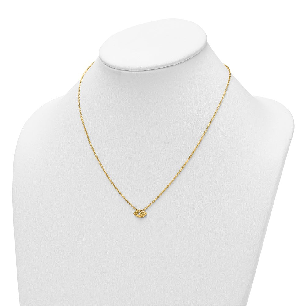 High-Quality 14K Gold Diamond Evil Eye Pendant Necklace - Stylish & Affordable!
