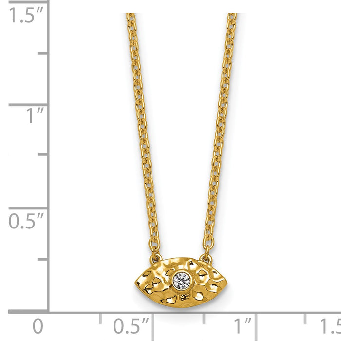 High-Quality 14K Gold Diamond Evil Eye Pendant Necklace - Stylish & Affordable!-5