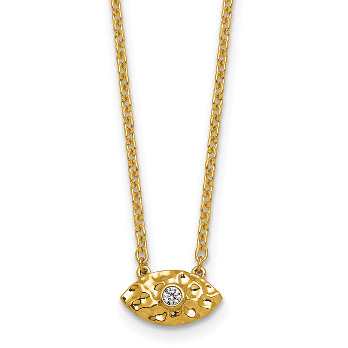High-Quality 14K Gold Diamond Evil Eye Pendant Necklace - Stylish & Affordable!-1