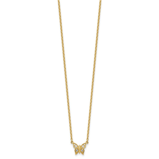Buy Stylish 14K Gold Butterfly Necklace with Diamonds - 1.5mm, Affordable Luxury