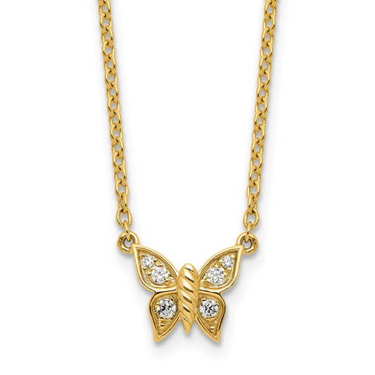 Buy Stylish 14K Gold Butterfly Necklace with Diamonds - 1.5mm, Affordable Luxury