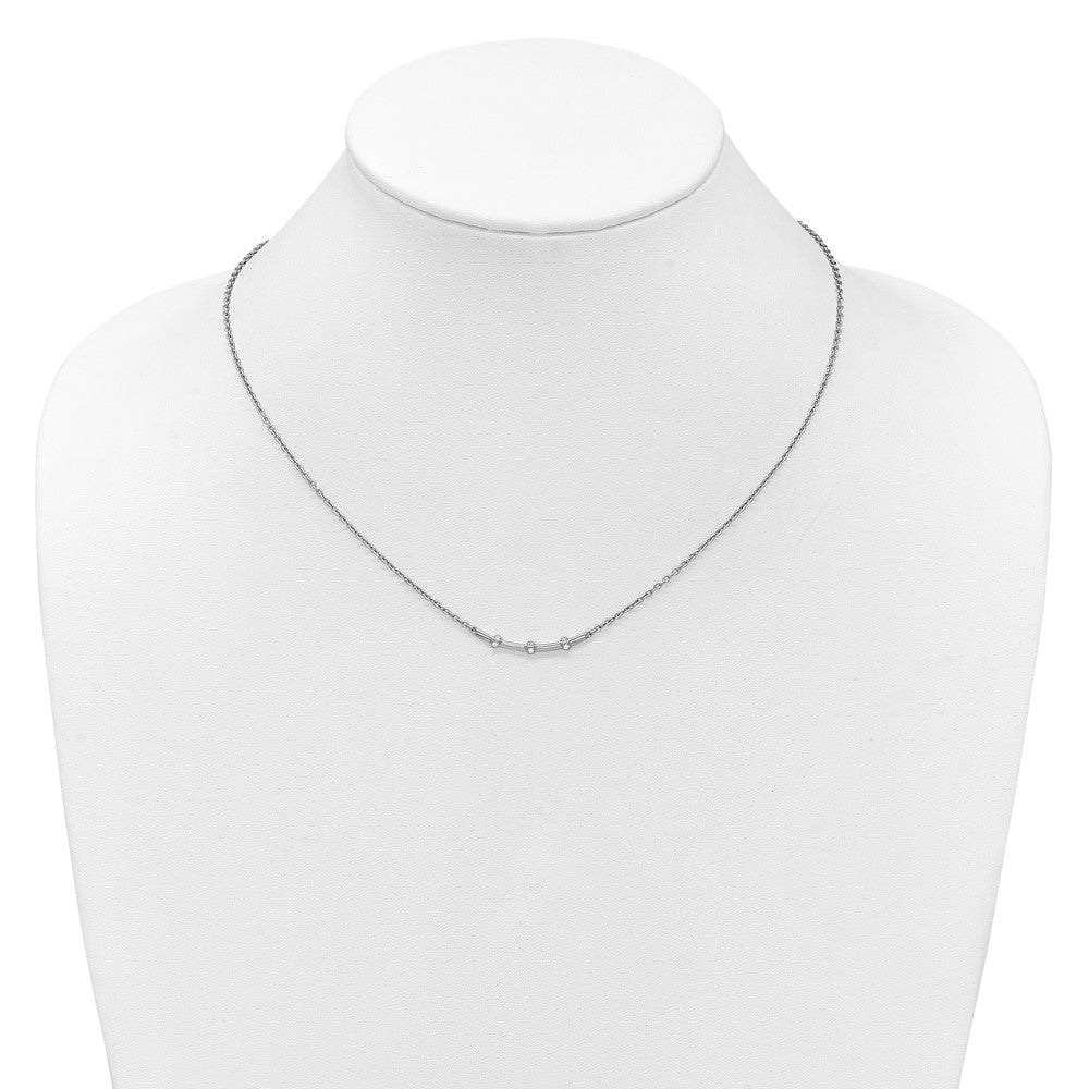 Exclusive 14K White Gold Polished Diamond Bar Necklace | Stylish Luxury Jewelry
