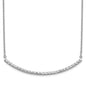 Shop 14K White Gold Diamond Curved Bar Necklace - 18 Inch, Stylish Value!-1