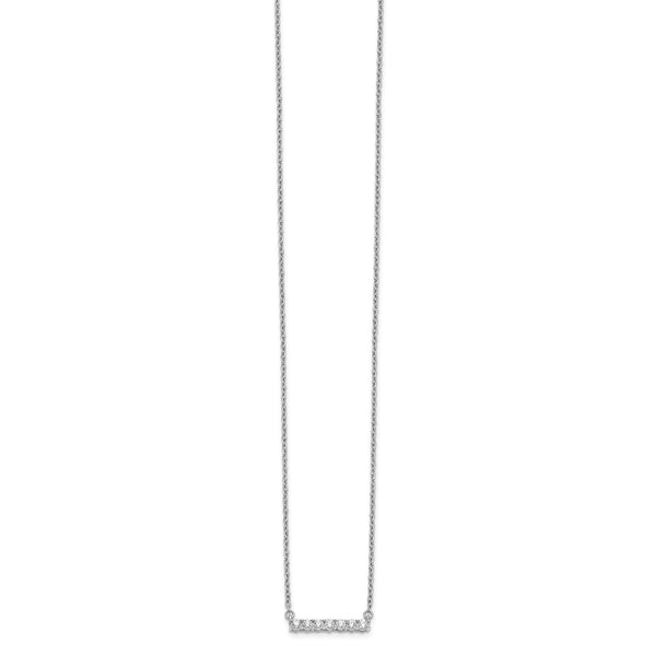 14K White Gold Diamond Bar Necklace - 18 Inch - Style GR1-1017484