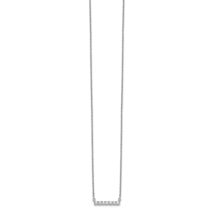 Buy Exclusive 14K White Gold Diamond Bar Necklace - 18 Inch, Stylish Value!-2