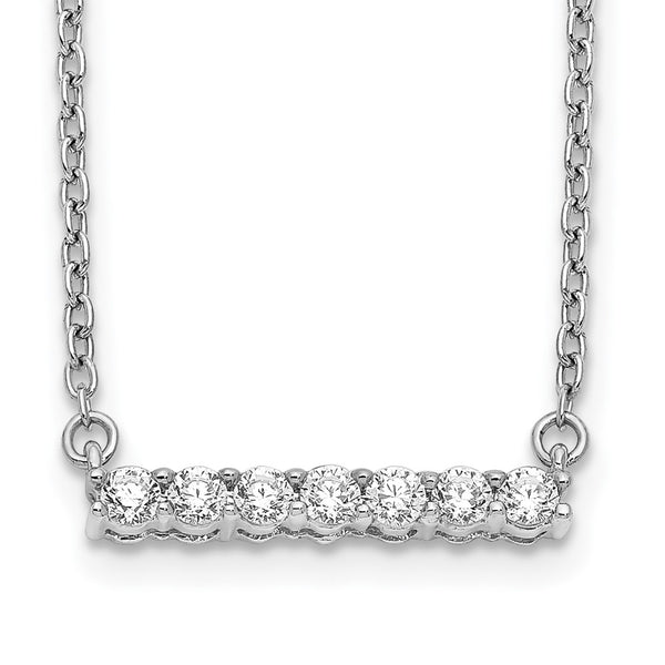 14K White Gold Diamond Bar Necklace - 18 Inch - Style GR1-1017484