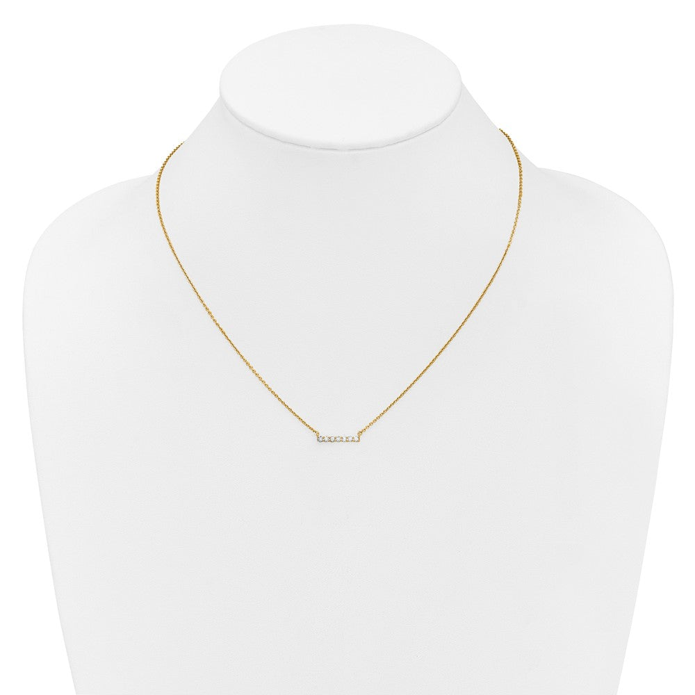 Buy 14K Gold Diamond Bar Necklace - 18 Inch Stylish Luxury Jewelry