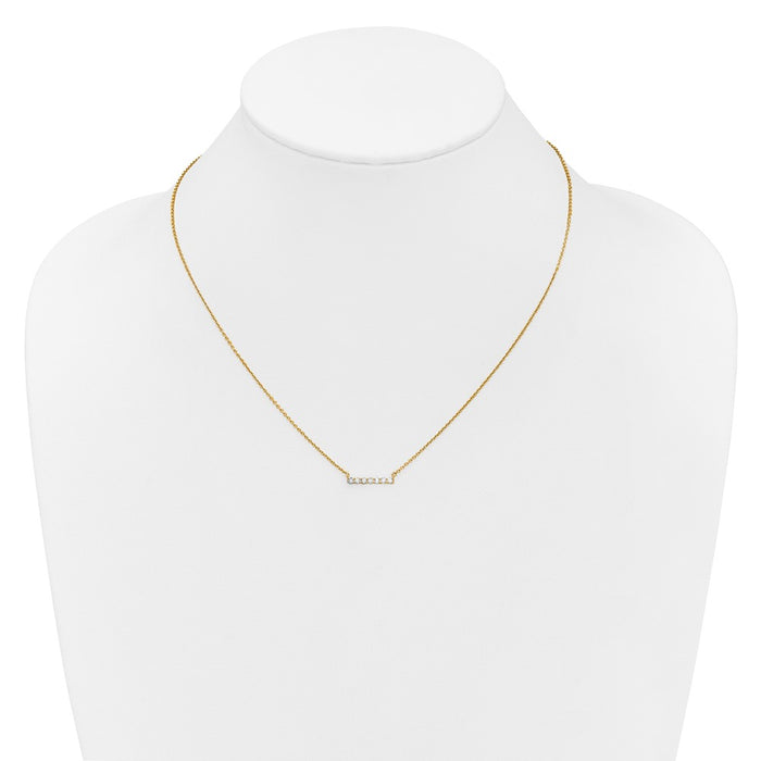 Buy 14K Gold Diamond Bar Necklace - 18 Inch Stylish Luxury Jewelry-3