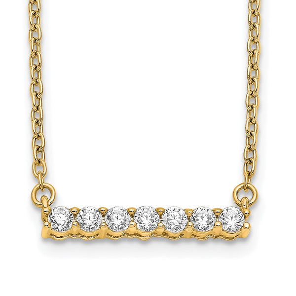 14K Gold Diamond Bar Necklace - 18 Inch - Style GR1-1017487