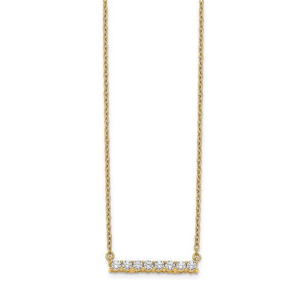 14K Gold Diamond Bar Necklace - 18 Inch - Style GR1-1017492