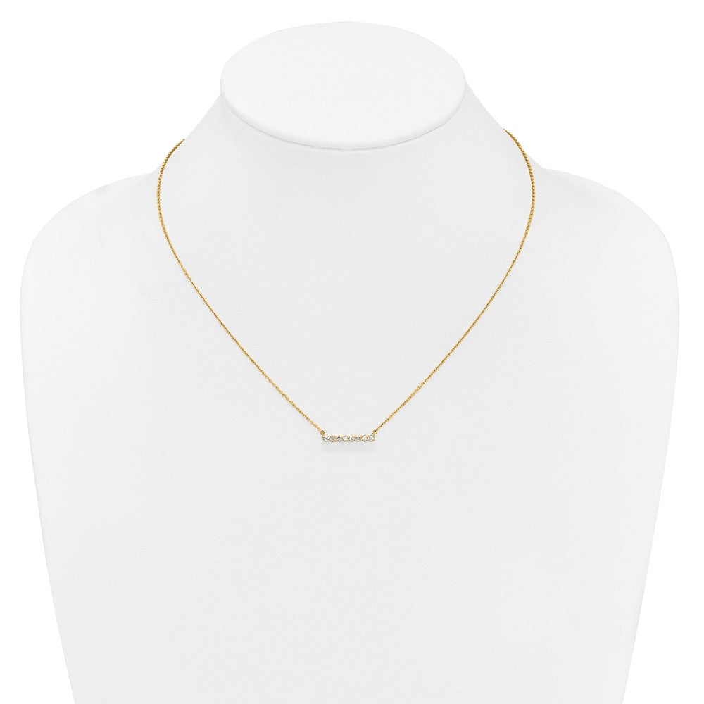 Buy Stylish 14K Gold Diamond Bar Necklace - 18 Inch Luxury Design