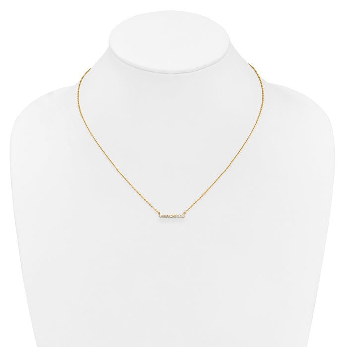 Buy Stylish 14K Gold Diamond Bar Necklace - 18 Inch Luxury Design-3