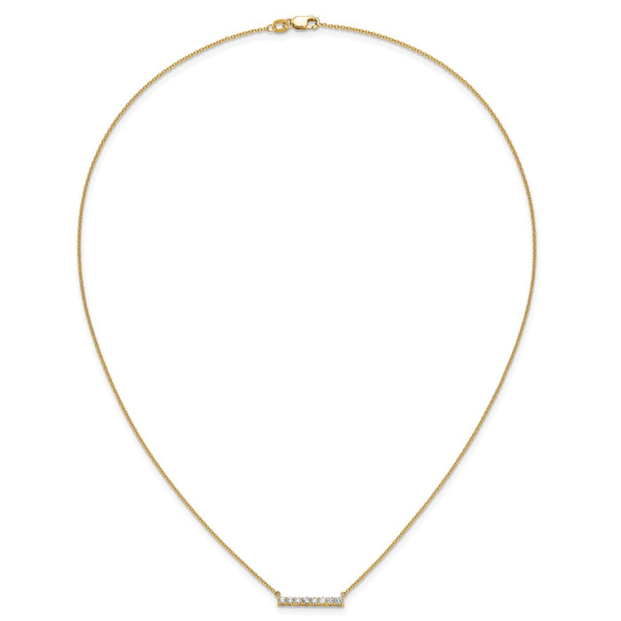 Buy Stylish 14K Gold Diamond Bar Necklace - 18 Inch Luxury Design-4