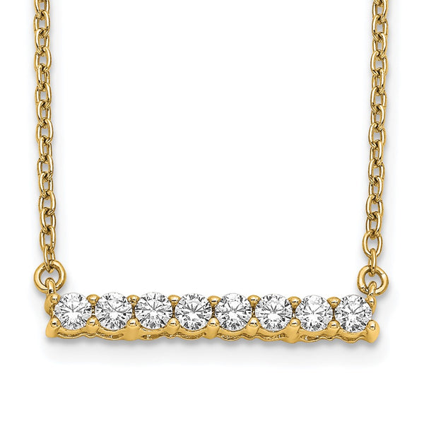 14K Gold Diamond Bar Necklace - 18 Inch - Style GR1-1017492