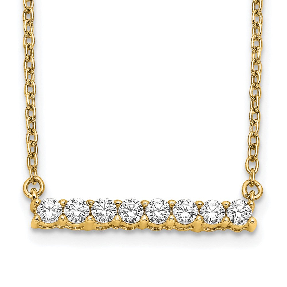 Buy Stylish 14K Gold Diamond Bar Necklace - 18 Inch Luxury Design