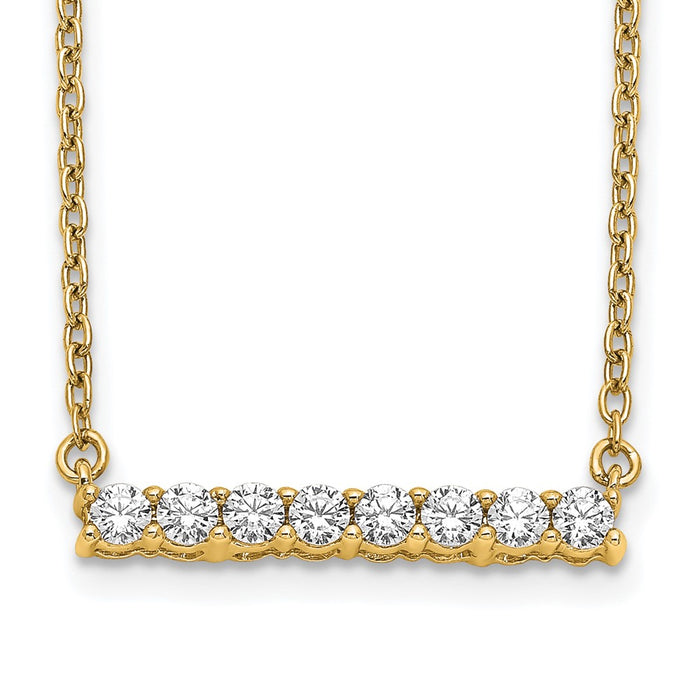 Buy Stylish 14K Gold Diamond Bar Necklace - 18 Inch Luxury Design-1
