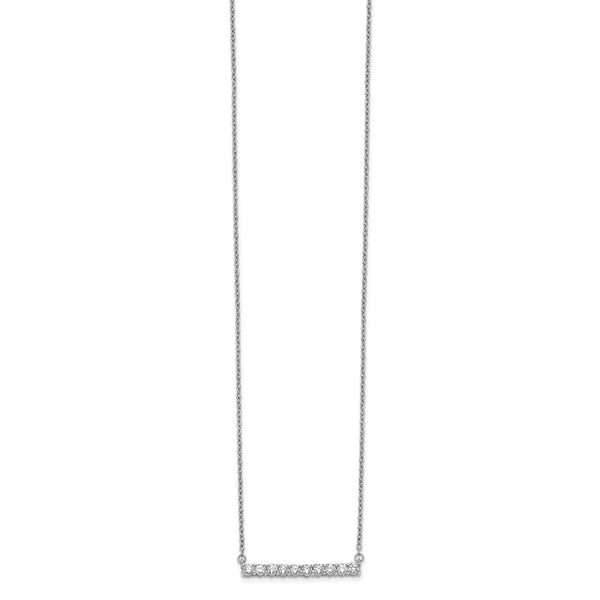 14K White Gold 18-Inch Diamond Bar Necklace