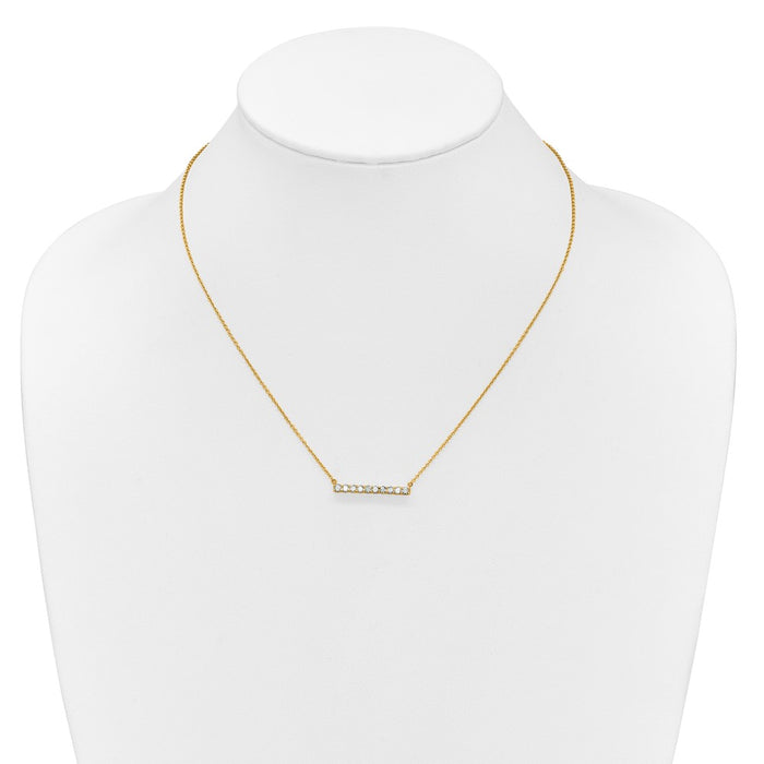 Buy Exclusive 14K Gold Diamond Bar Necklace - 18 Inch, Stylish & Affordable!-3