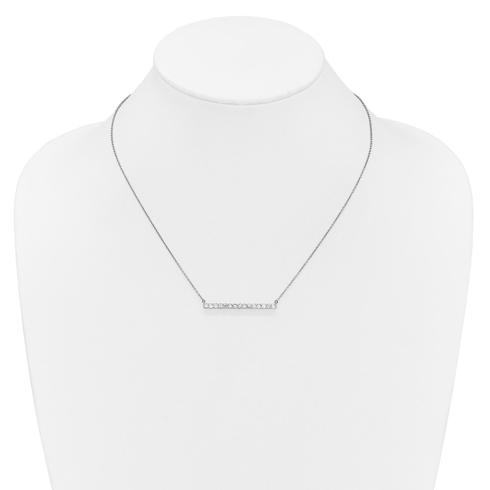 Buy Stylish 14K White Gold Diamond Bar Necklace - 18 Inch, Affordable Luxury