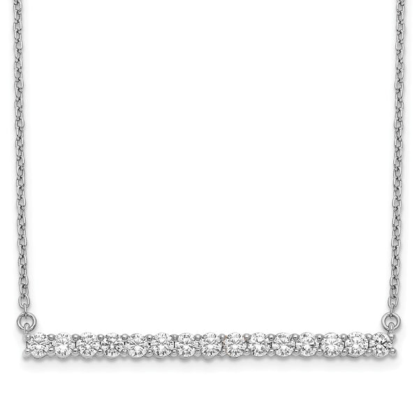14K White Gold Diamond Bar Necklace - 18 Inch - Style GR1-1017511