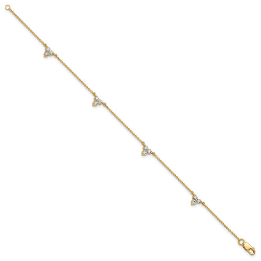 Shop Stylish 14K Gold Multi-Station Diamond Bracelet - 7 Inch Length, Affordable!