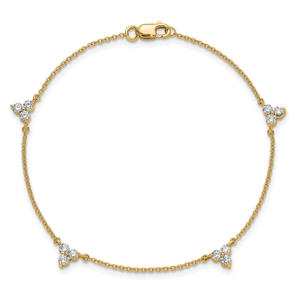 Shop Stylish 14K Gold Multi-Station Diamond Bracelet - 7 Inch Length, Affordable!